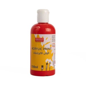 لون أكريليك بريما أحمر ساطع متعدد الاستخدامات – عبوة 150 مل غير سام