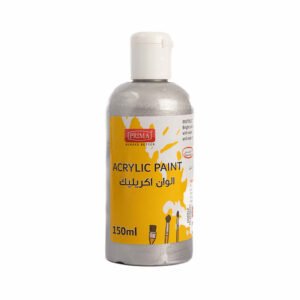لون أكريليك بريما فضي لامع متعدد الاستخدامات – عبوة 150 مل غير سام